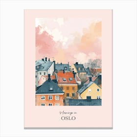 Mornings In Oslo Rooftops Morning Skyline 2 Canvas Print