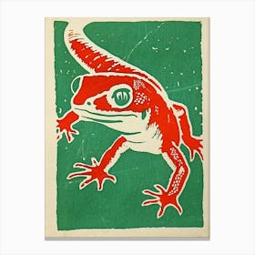 Red Mediterranean House Gecko Bold Block 2 Canvas Print