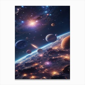 Space Planets Canvas Print