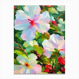 Hibiscus 3 Impressionist Painting Plant Canvas Print