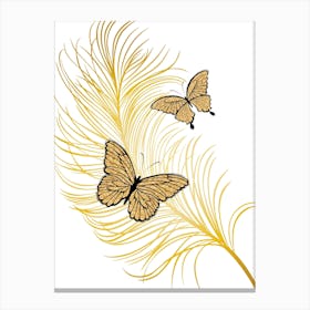 Golden Butterflies Canvas Print