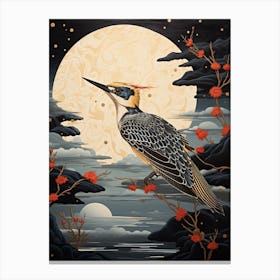 Woodpecker 1 Gold Detail Painting Canvas Print