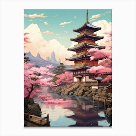 Japan Pixel Art 3 Canvas Print