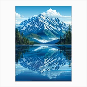 Mountains Reflected In A Lake Canvas Print