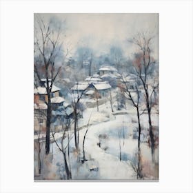 Winter City Park Painting Ditan Park Beijing 1 Canvas Print