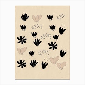 Flowers And Hearts 1 Canvas Print