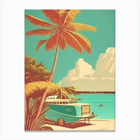 Great Exuma Bahamas Vintage Sketch Tropical Destination Canvas Print