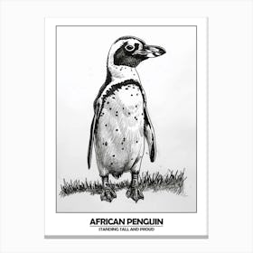 Penguin Standing Tall And Proud Poster Canvas Print