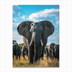 Herd Of Elephants Canvas Print