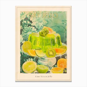 Fruity Lime Green Jelly Retro Collage 1 Poster Canvas Print