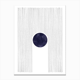 Navy circle and lines Canvas Print