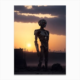 Robot In The Desert Canvas Print