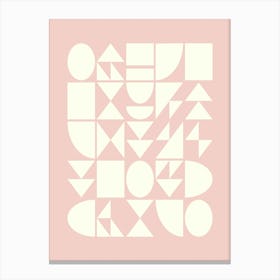 Simple Minimalist Geometric Shapes in Blush Pink Canvas Print