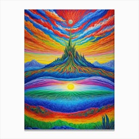 Psychedelic Colorful Landscape 2 Canvas Print
