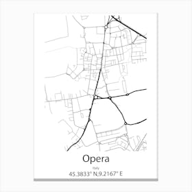 Opera,Italy Minimalist Map Canvas Print