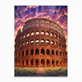 Colosseum Pixel Art 3 Canvas Print