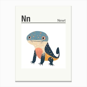 Animals Alphabet Newt 3 Canvas Print