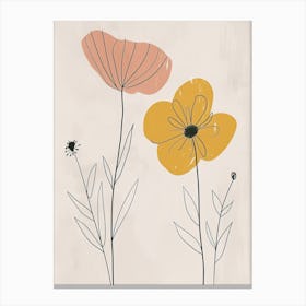 Kampala Flower Market Boho Minimalist Style 1 Canvas Print