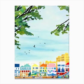 Brighton Beach, East Sussex Contemporary Illustration 3  Canvas Print