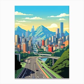 Rio De Janeiro, Brazil, Flat Illustration 4 Canvas Print