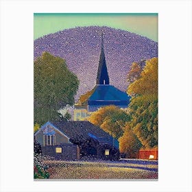 Vacaville, City Us  Pointillism Canvas Print