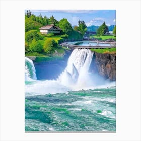 Rhine Falls, Switzerland Majestic, Beautiful & Classic (1) Canvas Print