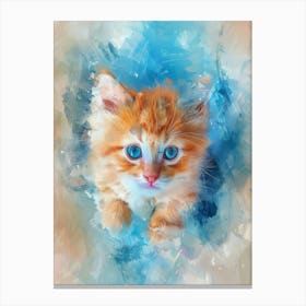 Orange Kitten With Blue Eyes Canvas Print