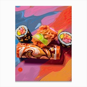 Sushi Rolls Oil Painting 1 Canvas Print
