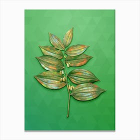 Vintage King Solomon's Seal Botanical Art on Classic Green n.0353 Canvas Print