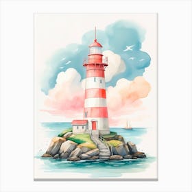 Watercolor Lighthouse 1 Canvas Print