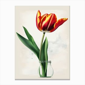 red tulip art print 1 Canvas Print