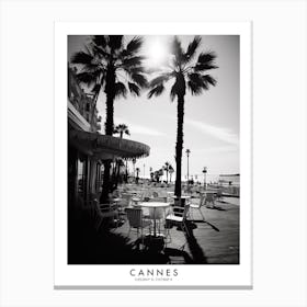 Poster Of Cannes, Black And White Analogue Photograph 1 Canvas Print