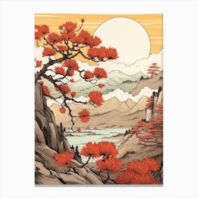 Akikusa Autumn Dandelion 1 Japanese Botanical Illustration Canvas Print
