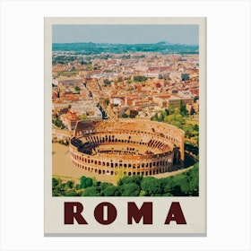 Rome Italy Travel Poster Canvas Print