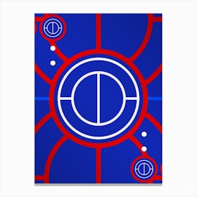 Geometric Abstract Glyph in White on Red and Blue Array n.0005 Canvas Print
