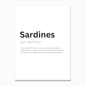 Sardines Definition Meaning Canvas Print