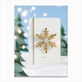 A High Definition Digital Render Of A Sleek Card Lit With Festive Light Dressed In Rich Holiday Co (2) Canvas Print