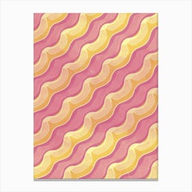 Pink And Yellow Stripes Vector Canvas Print