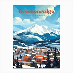 Breckenridge Colorado USA Skiing Resort Travel Art Canvas Print
