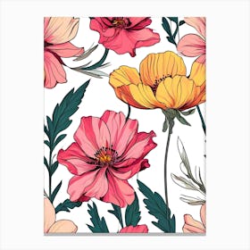 Seamless Floral Pattern 16 Canvas Print