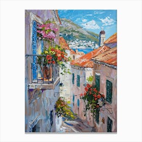 Balcony Painting In Dubrovnik 2 Canvas Print