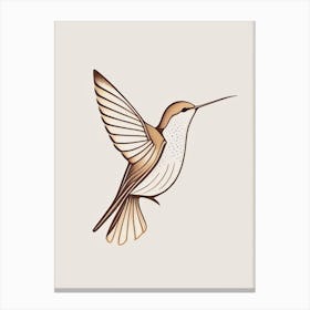 Buff Bellied Hummingbird Retro Minimal 3 Canvas Print