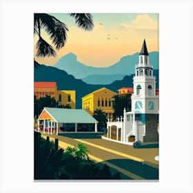 Port Of Cartagena Colombia Vintage Poster harbour Canvas Print