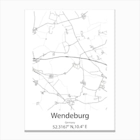 Wendeburg,Germany Minimalist Map Canvas Print