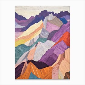 Helvellyn England 1 Colourful Mountain Illustration Canvas Print
