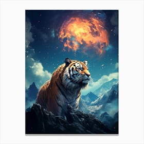 Tiger In The Mountains Canvas Print