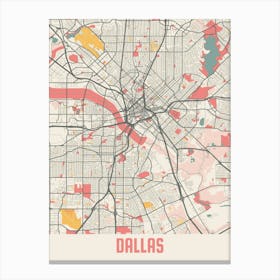 Dallas Map Poster Canvas Print