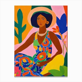 African Woman-Festival Vibes Canvas Print