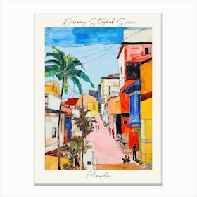 Poster Of Manila, Dreamy Storybook Illustration 2 Canvas Print