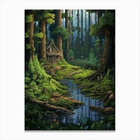 Forest Reserve Pixel Art 4 Canvas Print